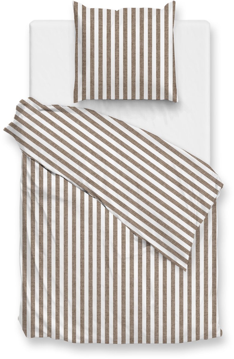 ZOHOME Banda di Lino dekbedovertrek - 140x220cm - palm taupe