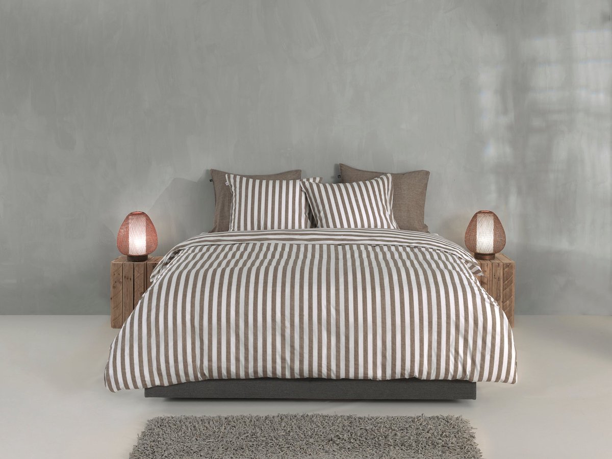 ZOHOME Banda di Lino dekbedovertrek - 200x220cm - palm taupe