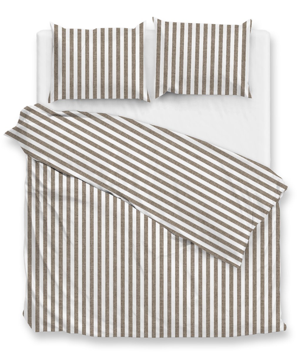 ZOHOME Banda di Lino dekbedovertrek - 200x220cm - palm taupe