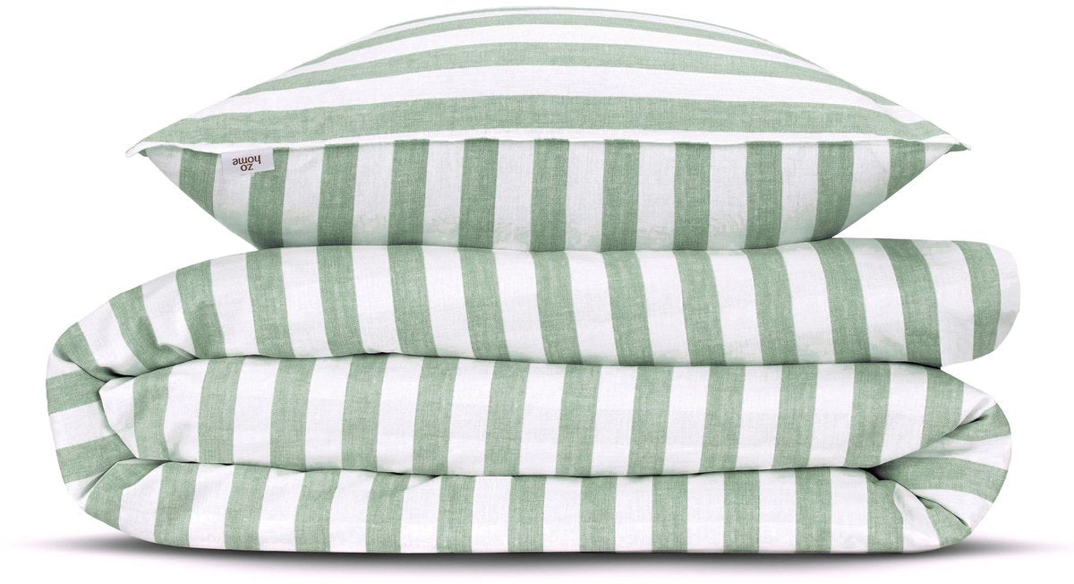 ZOHOME Banda di Lino dekbedovertrek - 140x220cm - moss green