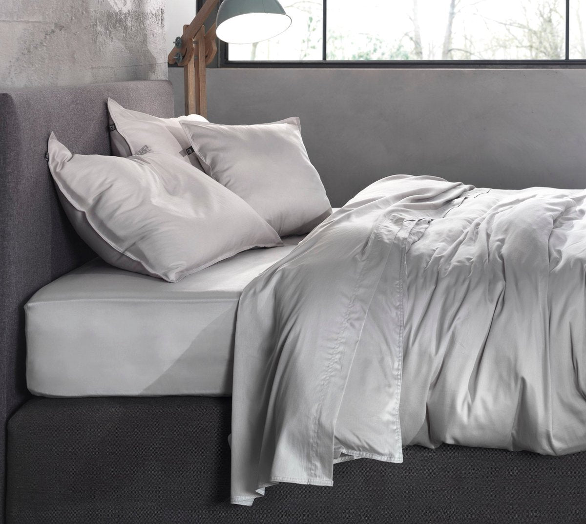 ZOHOME Satinado dekbedovertrek - 200x220cm - ash grey