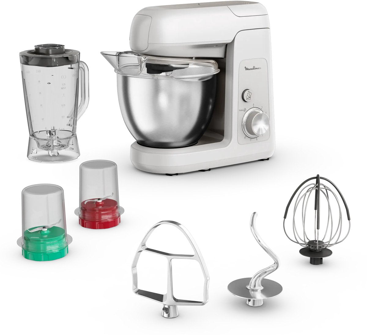 MOULINEX Bake partner - grijs keukenrob. inclusief 3 accesoires 1100W