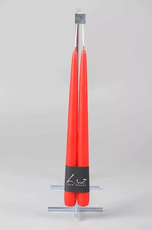 Luz Your Senses Smooth - 2 tafelkaarsen 30cm - kerstrood