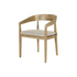 SANJO Dining tuinstoel- acaciahout licht teak look met kussen lichtbruin - design