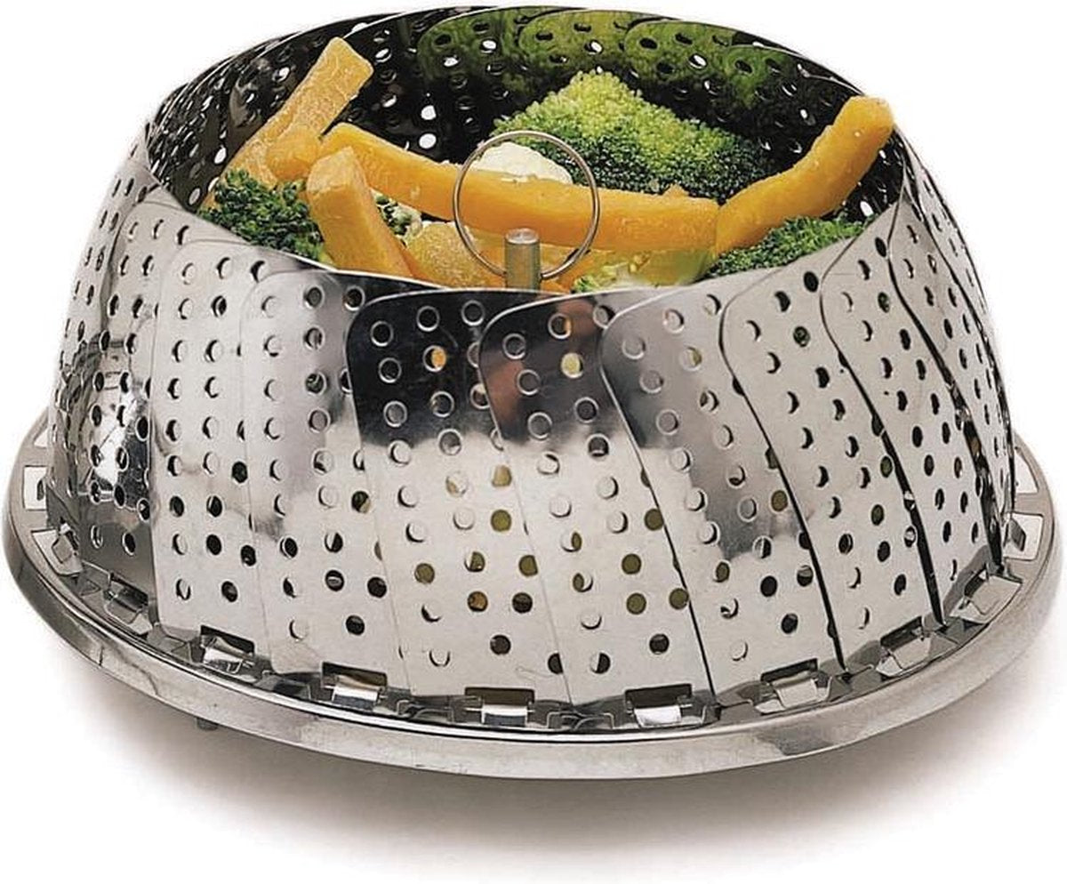 KITCHEN CRAFT Stoommandje opvouwbaar 28cm - stainless steel
