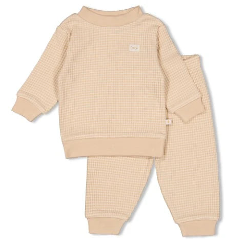 FEETJE Pyjama wafel - zand - 140  TU UC