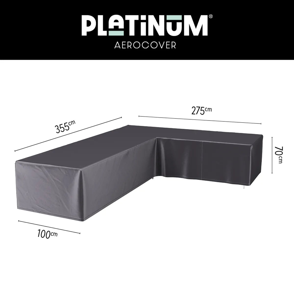AEROCOVER Hoes lounge L-vorm - 355x275x 100xH70 rechts