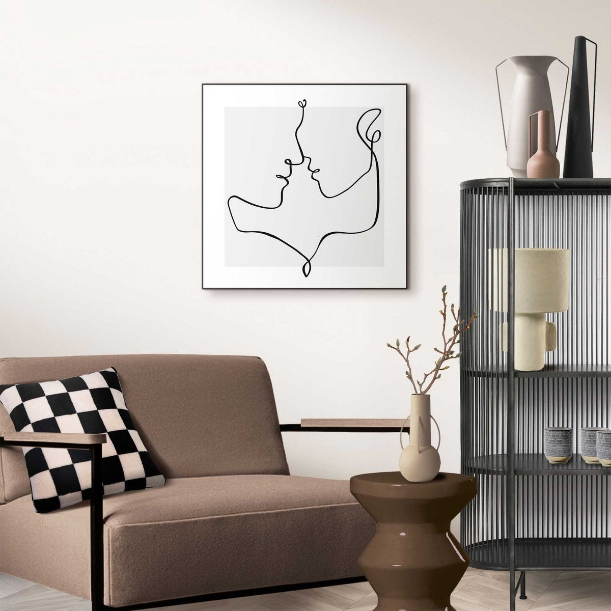 Slim frame zwart - 50x50cm - love lines