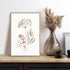 Slim frame wood - 20x30cm - aqua flowers