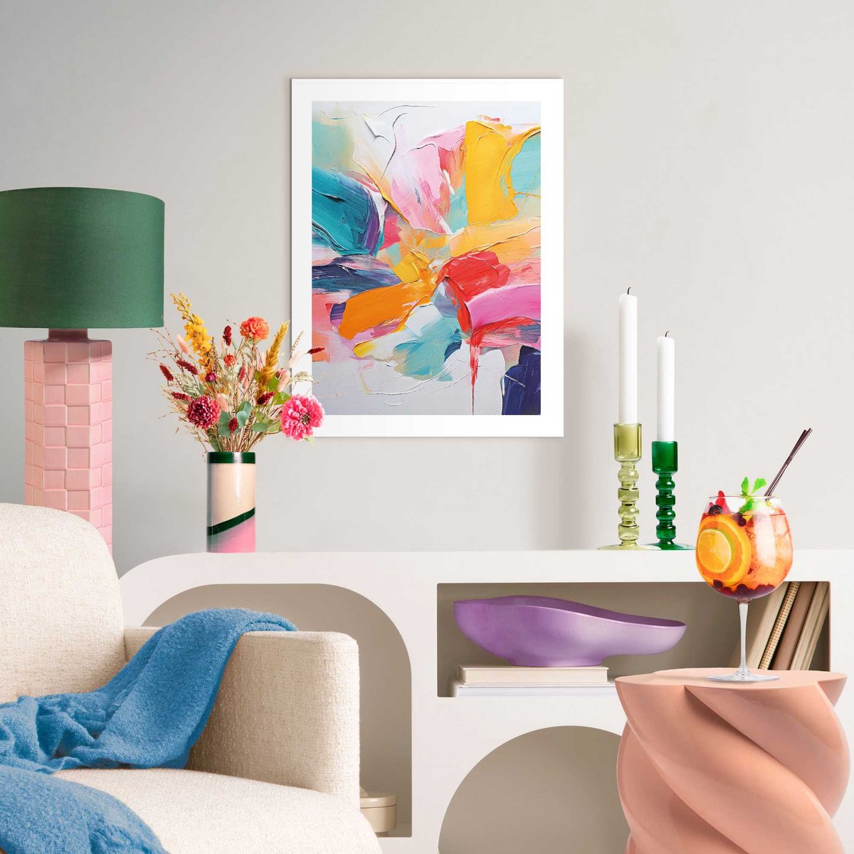 Slim frame wit - 30x40cm - Paint colourful