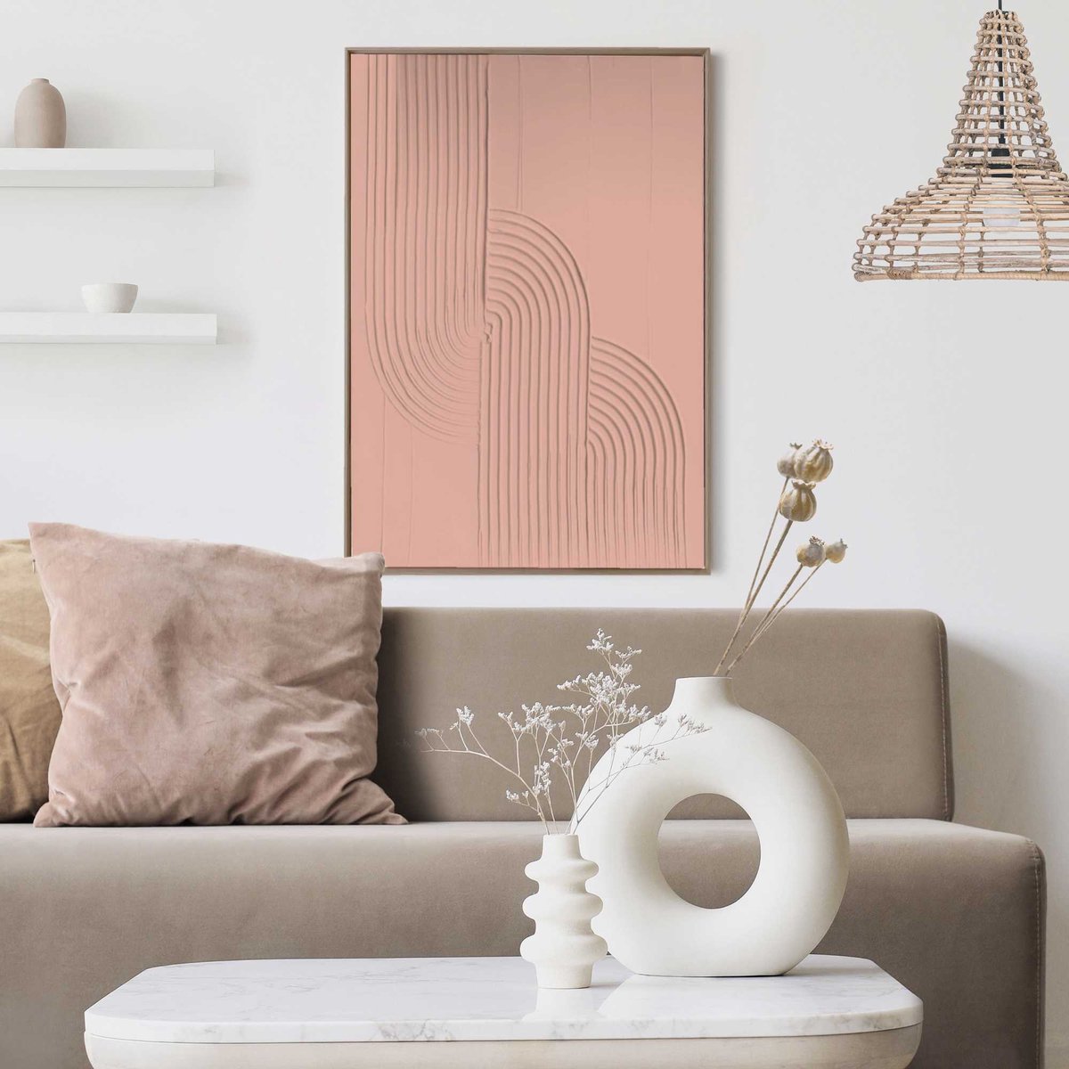 Craft art hout - 50x70cm - Knot nude / terra