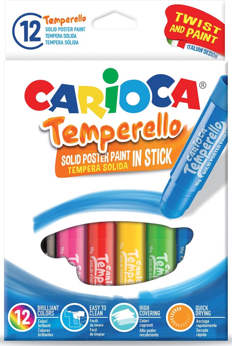 CARIOCA Temperello verfstiften 12st.- twist and paint