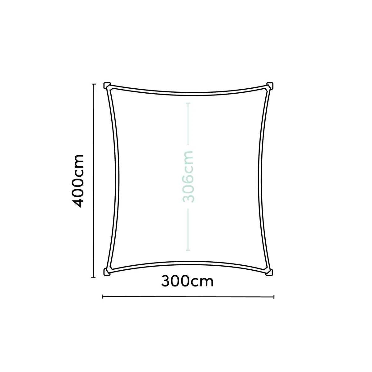 PLATINUM Coolfit schaduwdoek rechthoek - 400x300cm - ecru wit