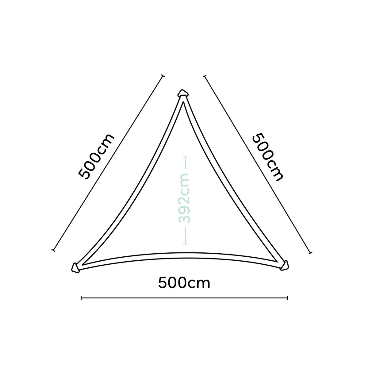 PLATINUM Dreamsail schaduwdoek driehoek - 500x500x500cm - grijs (waterproof)