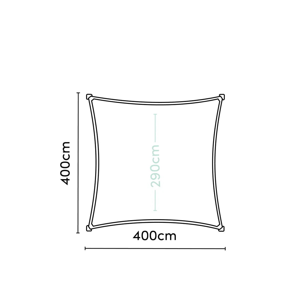 PLATINUM Dreamsail schaduwdoek vierkant - 400x400cm - ecru (waterproof)