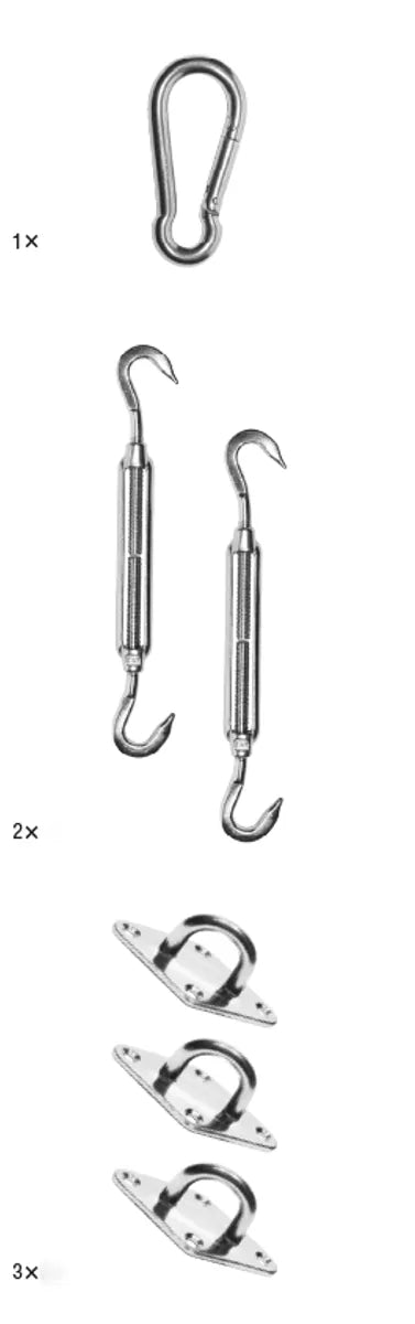 PLATINUM Montageset voor driehoekig schaduwdoek - rvs 316