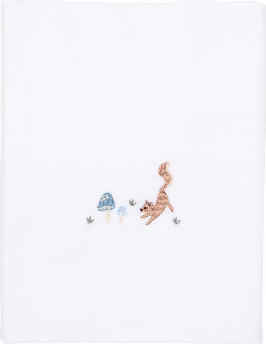 LITTLE DUTCH Wieglaken - 70x100cm - paddenstoelen geborduurd