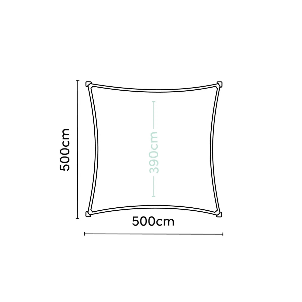 PLATINUM Coolfit schaduwdoek vierkant - 500x500cm - zand