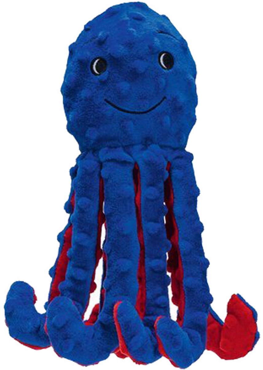 BEEZTEES Hondenspeelgoed octopus Amy - pluche - blauw - 25cm (Zomer)