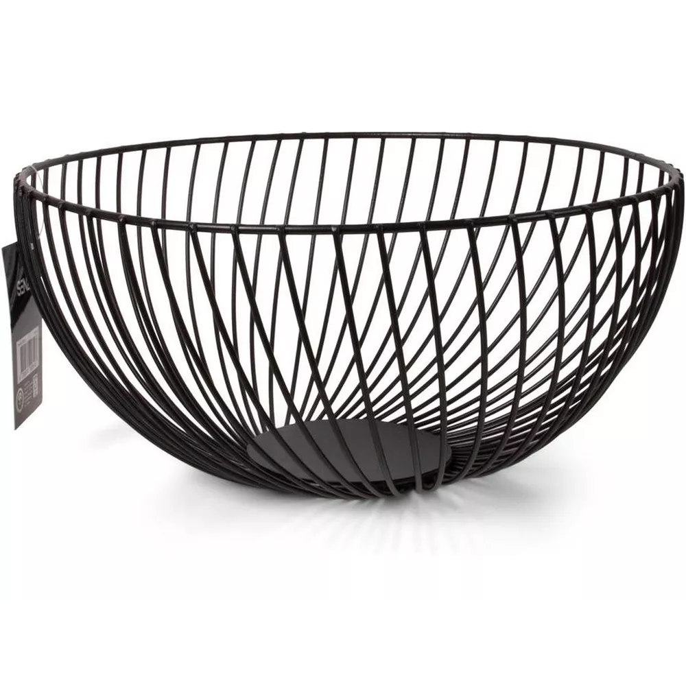 JENS Draadmand rond - 25x12.5cm - zwart