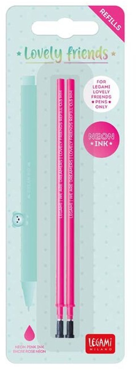 LEGAMI pen vullingen Lovely Friends - neon roze
