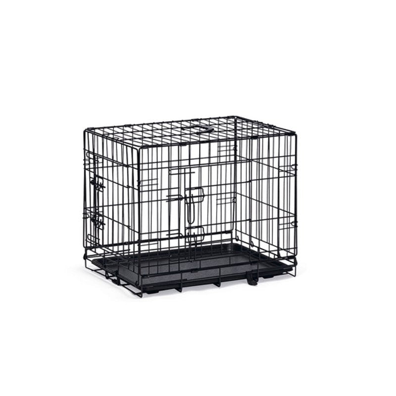 BEEZTEES hondenbench 2 deuren zwart S 62x44.5x50cm - gemakkelijk inklapbaar