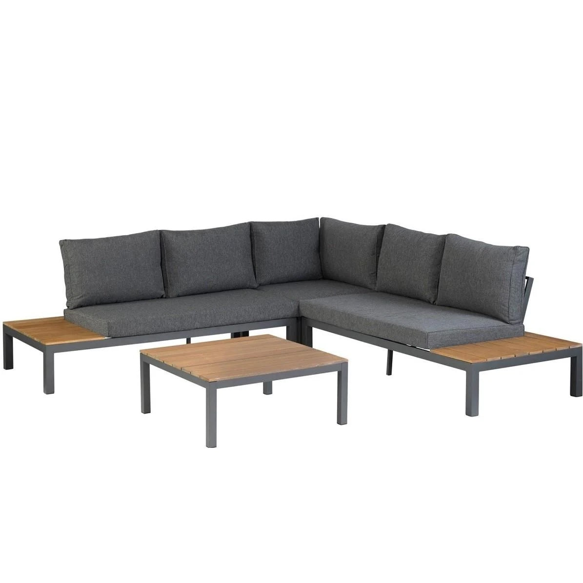 Exotan LA VIDA loungeset + centre sofa - antra. alu incl.olefin kussen grijs