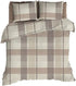 ROMANETTE Dekbedovertrek flanel- 260x200 cm - falcon blauw/ beige