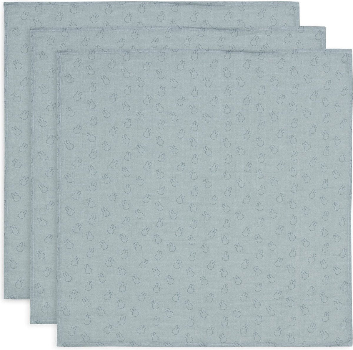 JOLLEIN hydrofiele doeken 3st- S 70x70cm - miffy silhouettes sea green
