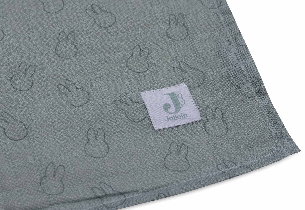 JOLLEIN hydrofiele doeken 2st- L 115x115 cm - miffy silhouettes sea green