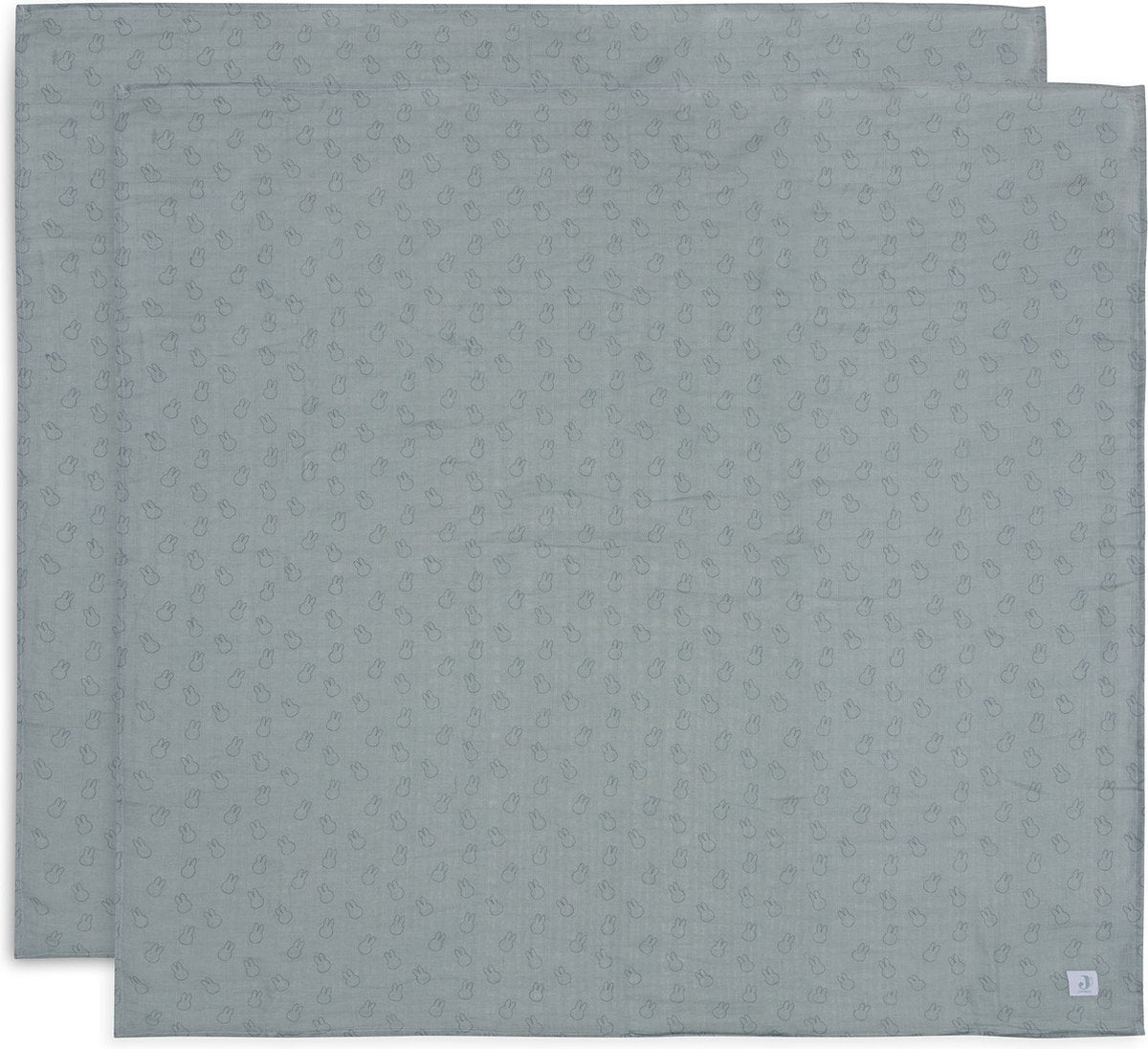 JOLLEIN hydrofiele doeken 2st- L 115x115 cm - miffy silhouettes sea green