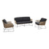 4Seasons BELMOND loungebank + 2x lounge stoel m/kussens - nat./antra.