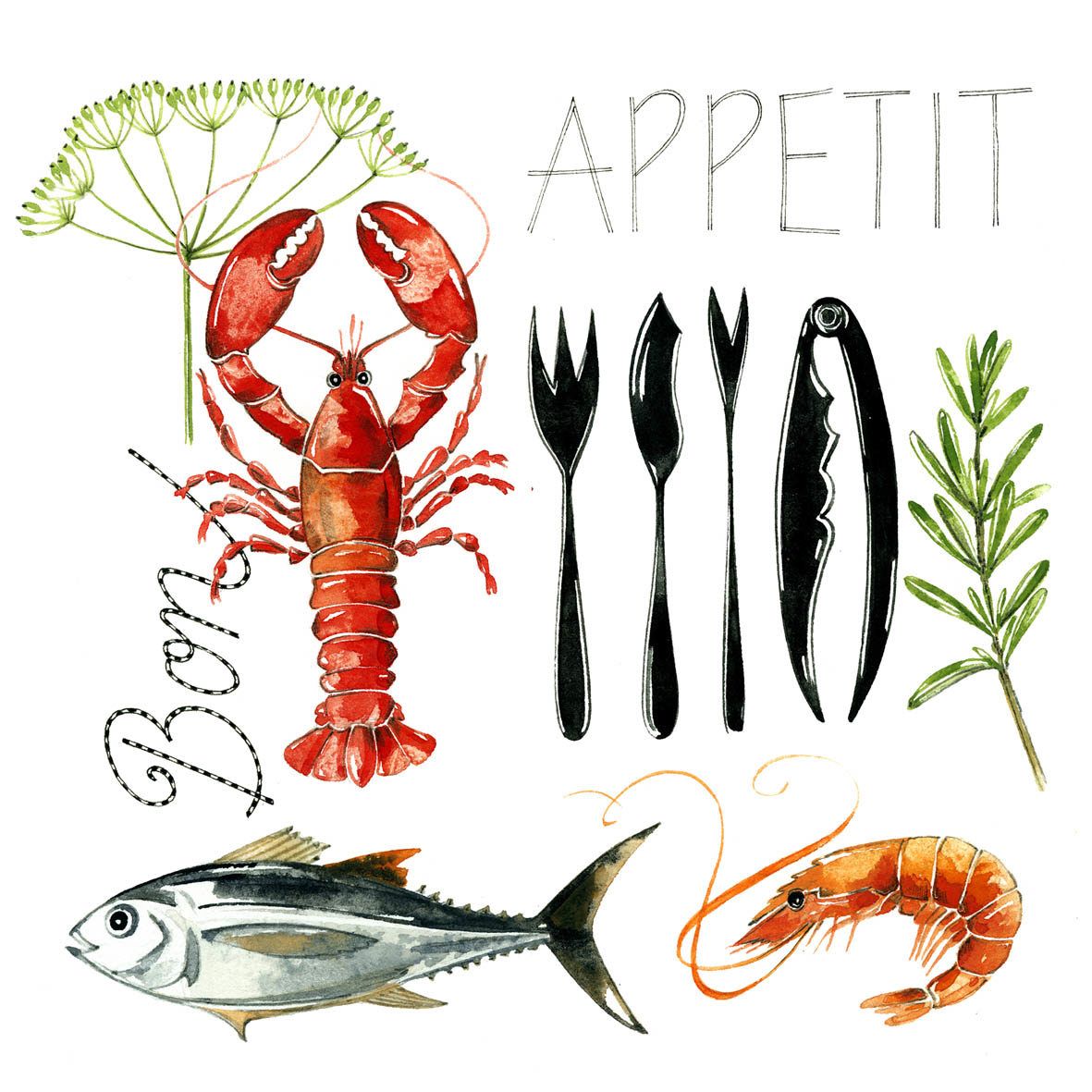 PPD Servetten - 33x33cm - Fish Food