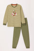 WOODY Jongens pyjama - multicolorstreep khaki - 24m/2j.