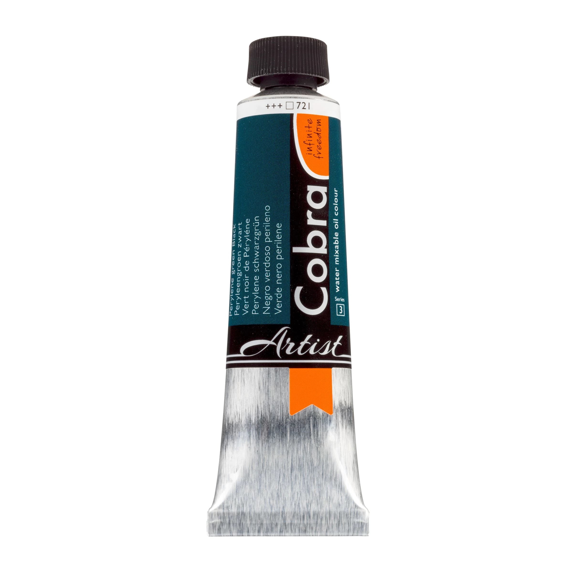 COBRA ART Vermengbare olieverf - 40ml - peryleengroen zwart