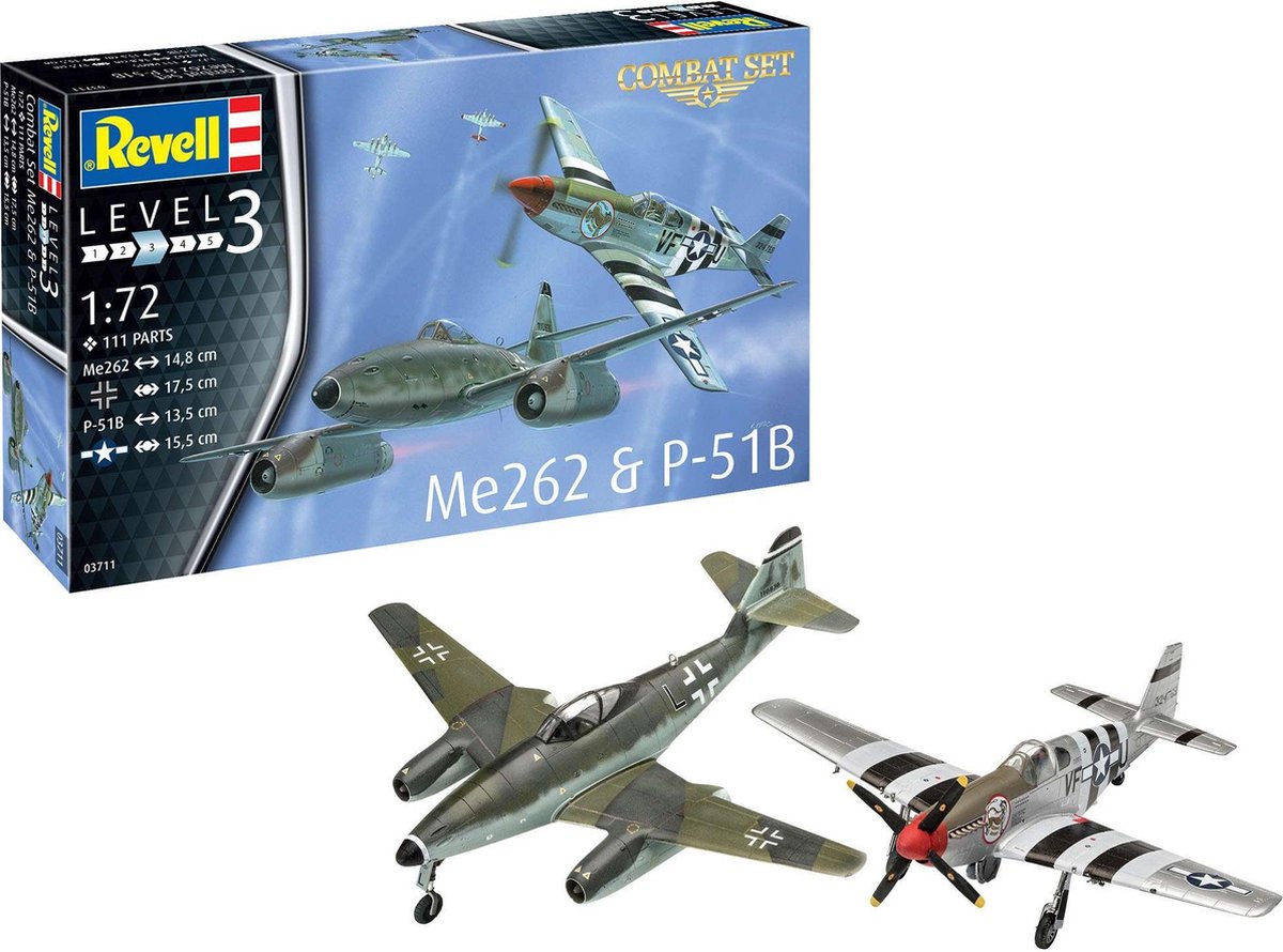 REVELL - Combat set mustang Me262enP51B