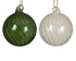 Kerstbal glas swirl 8cm - groen/wit - ass. (prijs per stuk) (prijs per stuk)