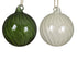 Kerstbal glas swirl 10cm - groen/wit - ass. (prijs per stuk) (prijs per stuk)
