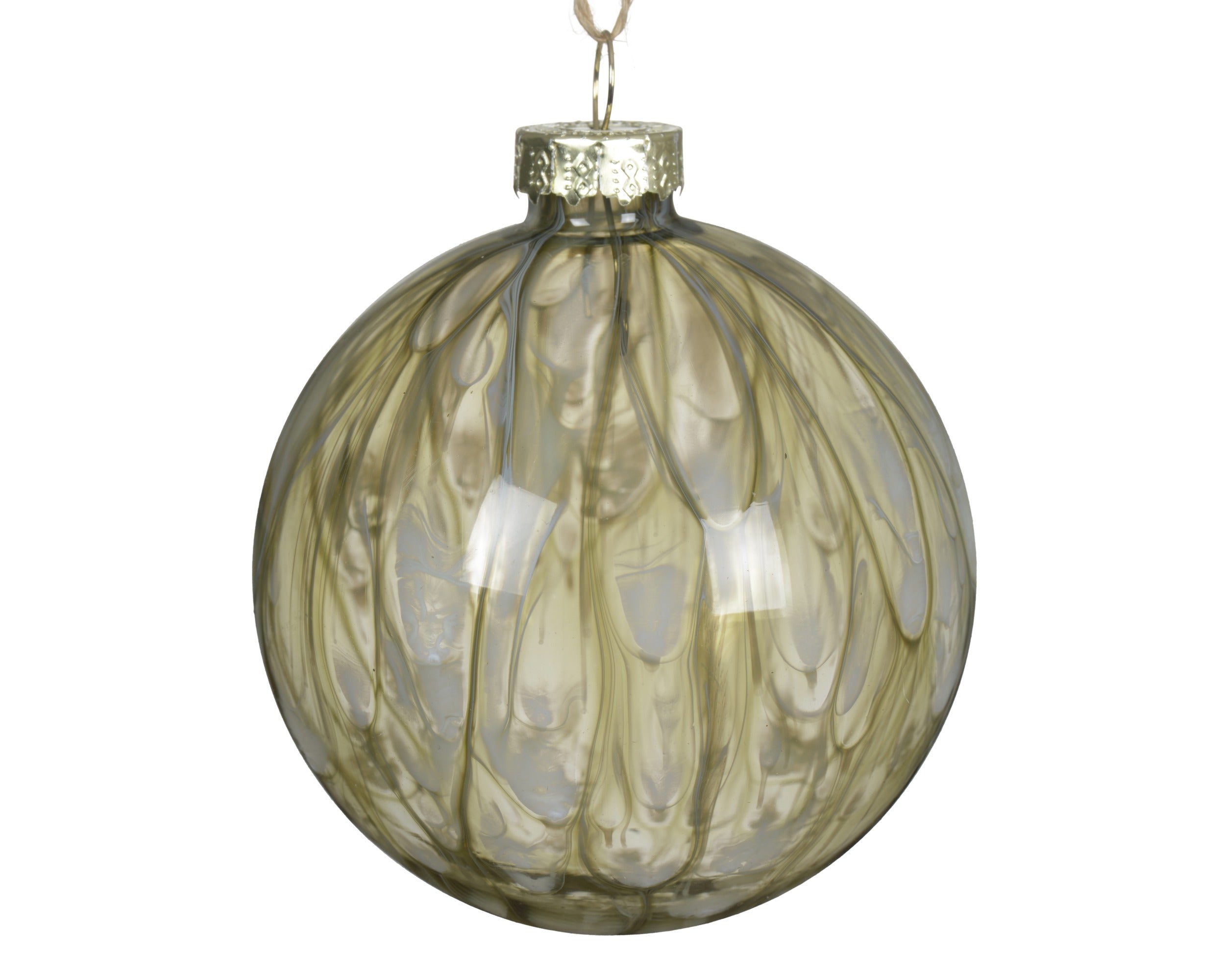 Kerstbal glas 8cm - rozemarijn (prijs per stuk)