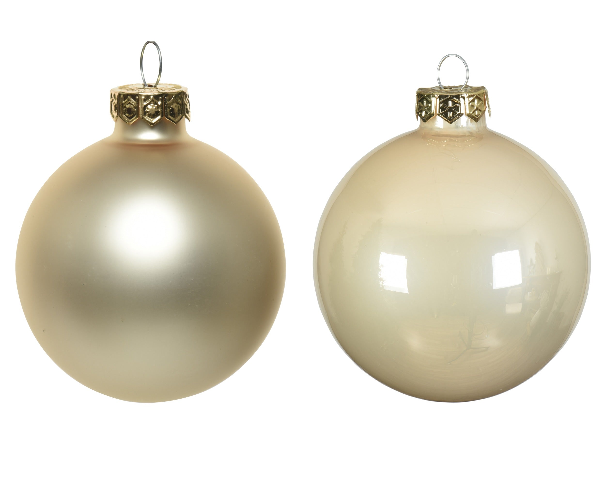 Kerstballen glas emaille/mat mix 6cm - parel 10st.