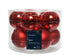 Kerstballen glas glans/mat mix 6cm - kerstrood 10st.