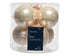 Kerstballen glas emaille/mat mix 8cm - parel 6st.