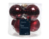 Kerstballen glas glans/mat mix 8cm - ossenbloed 6st.