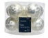 Kerstballen glas mat 6cm - wit ijslak 10st. wit