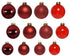 Kerstballen glas gl./mat/glit./transp. mix 7cm 6cm 5cm - kerstrood 42st.