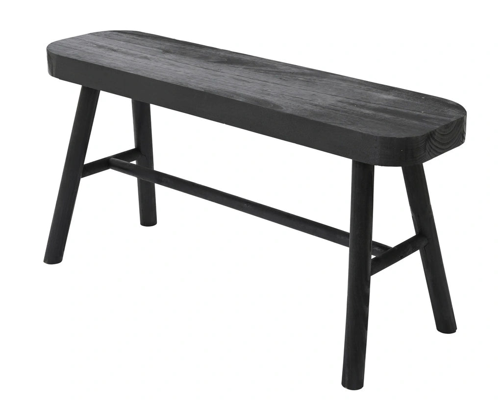Bank hout - 25x90x45cm - zwart (indoor)