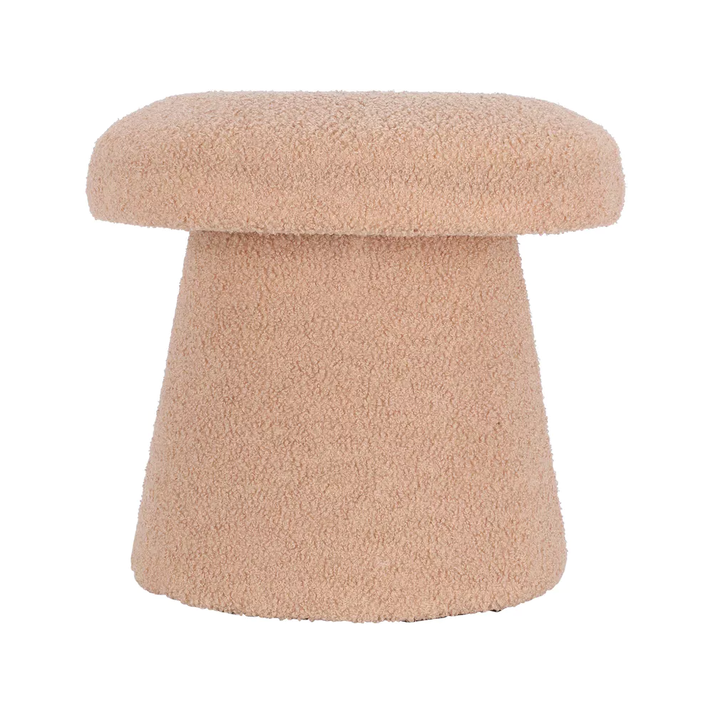 Poef paddestoel - teddy beige dia 38cm H43cm