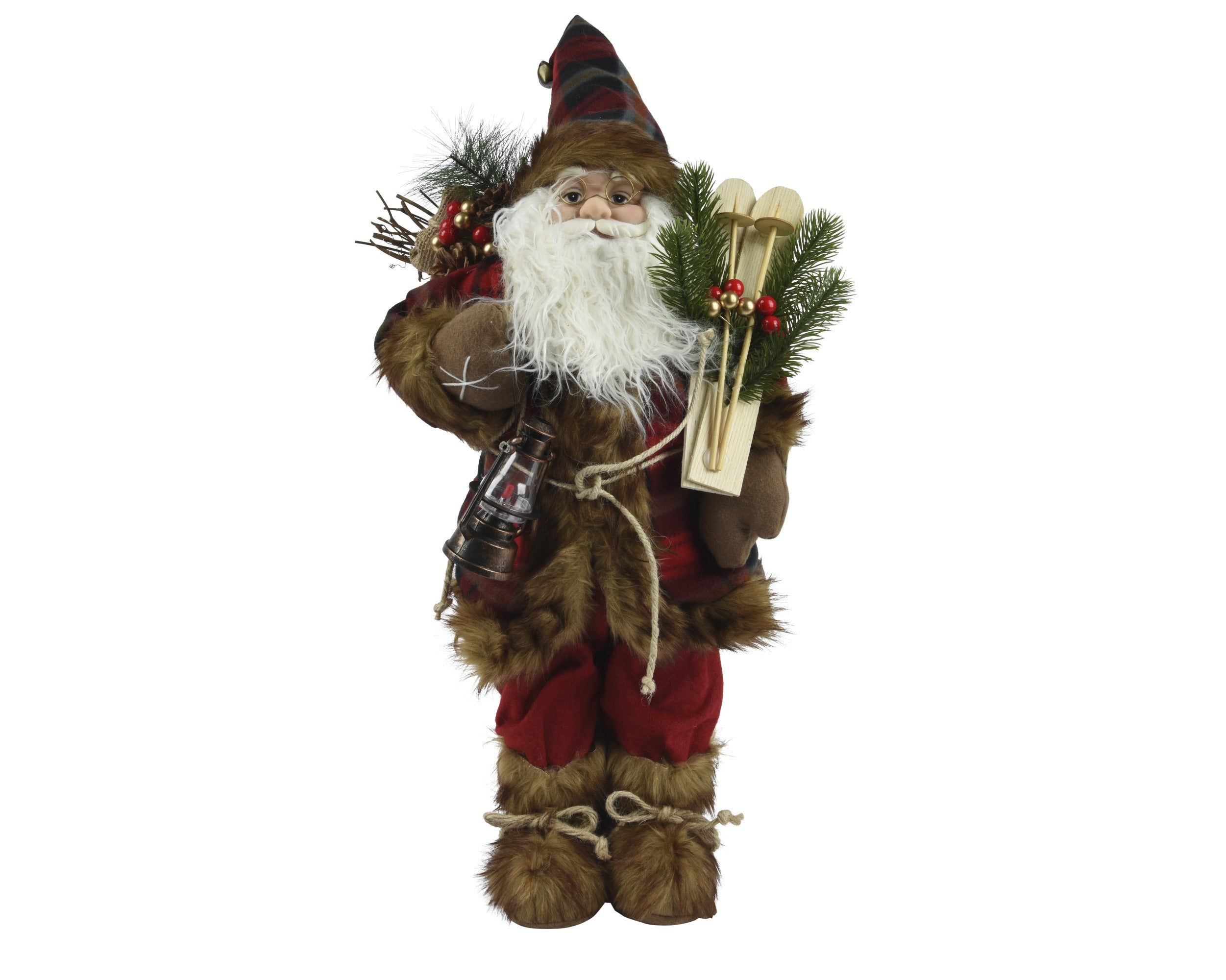 Kerstman polyester 26x18x60cm - kerstrood