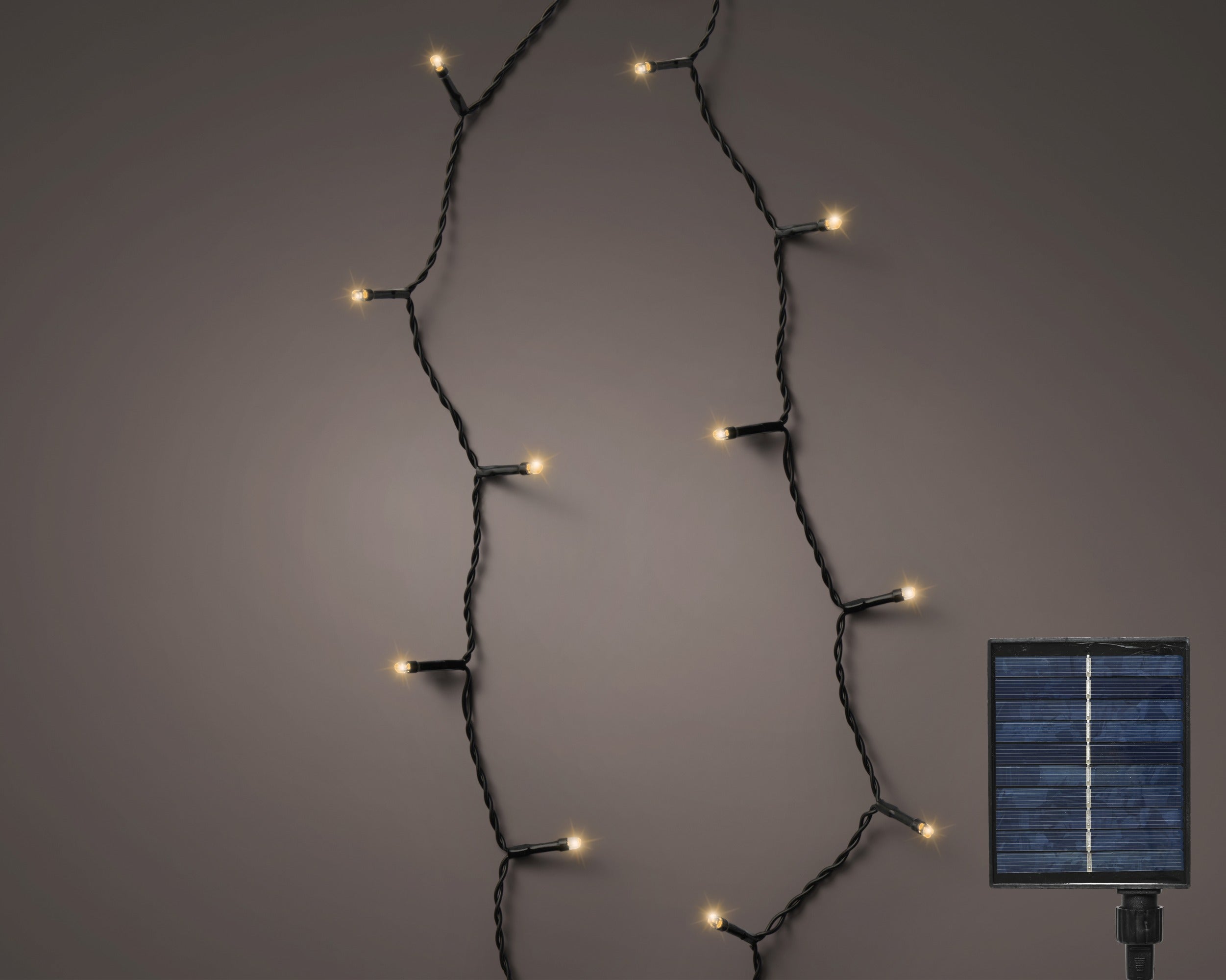 Lumineo solar basic pvc twinkel buiten 1800cm 240L - zwart/warm wit - kerstverlichting