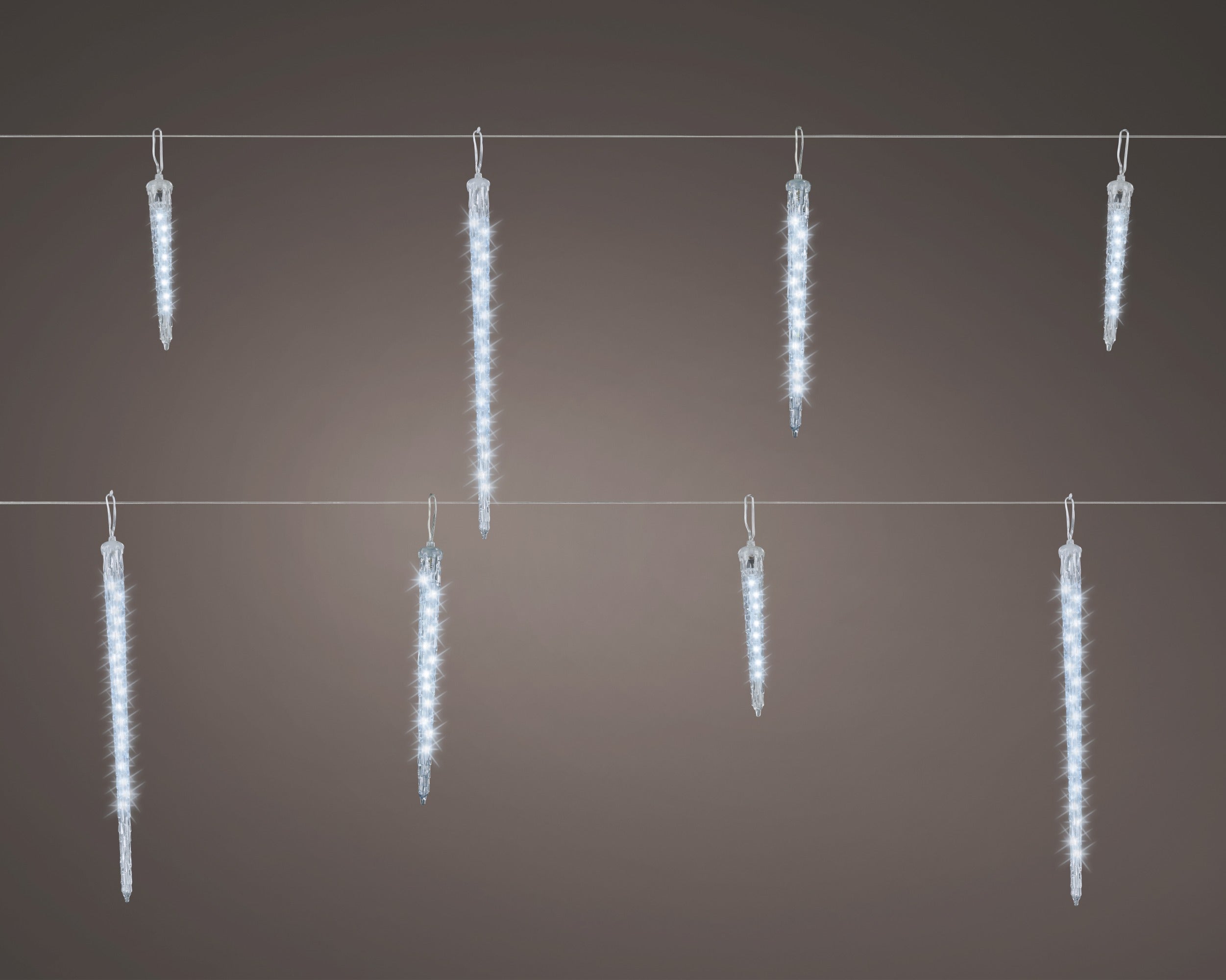 Lumineo LED icicle sneeuwval 280cm 192L - transparant/koel wit - kerstverlichting